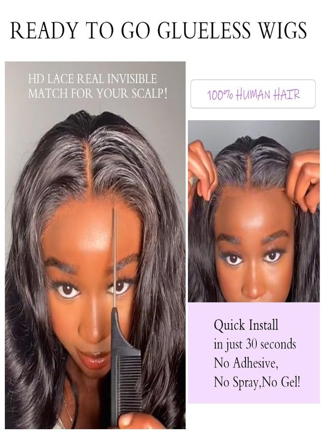 Tahikie 7x6 Body Wave Glueless Wigs Human Hair Pre Plucked Pre Cut 250% Density Drawstring Wig Human hair 7x6 HD Lace Front Wigs Human Hair for Black Women Pre Everything Ready to Go Wig 20inch - Image 2